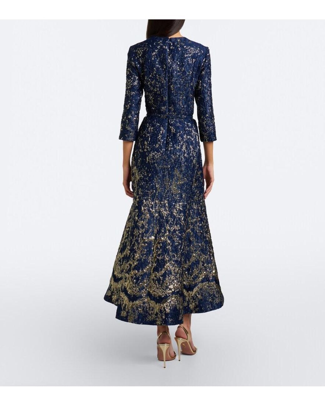 Jonathan Simkhai Blue Claravelle Belted Jacquard Cocktail Dress