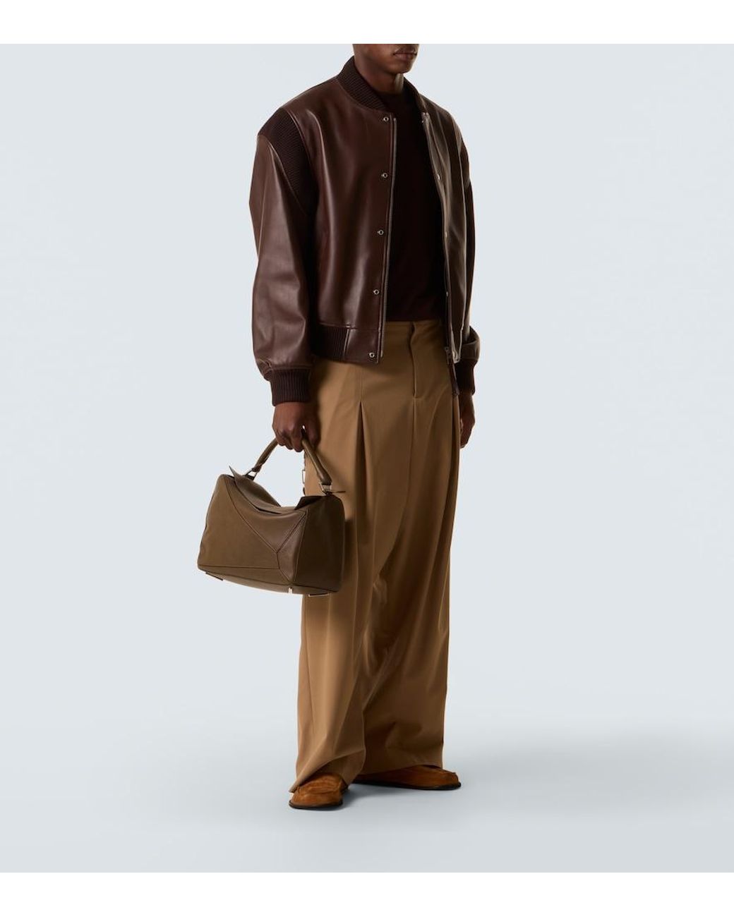 Loewe Brown Puzzle Large Leather Tote Bag for men