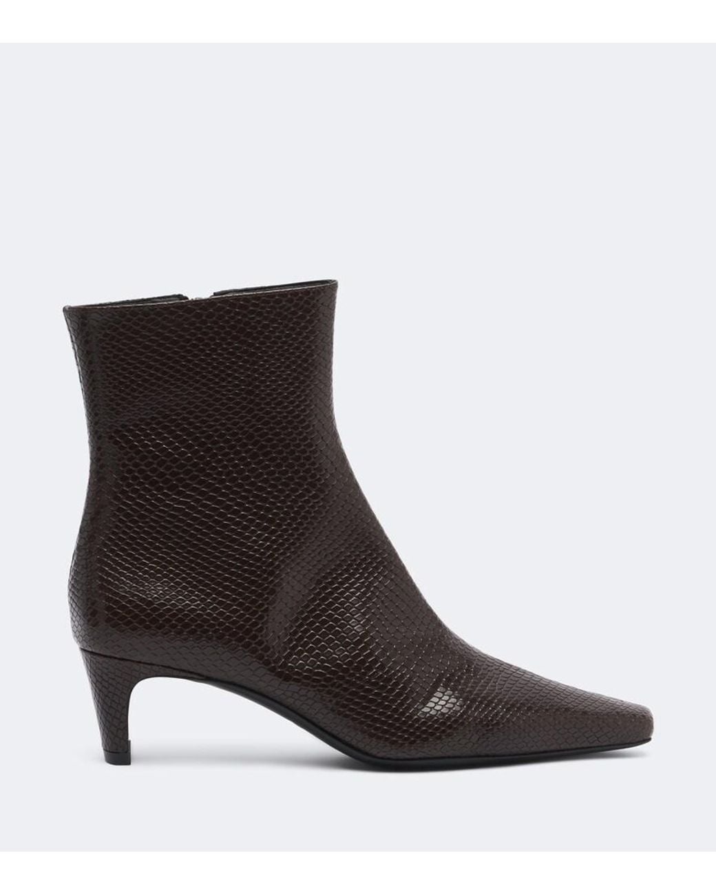 Staud Black Wally Snake-Effect Leather Ankle Boots