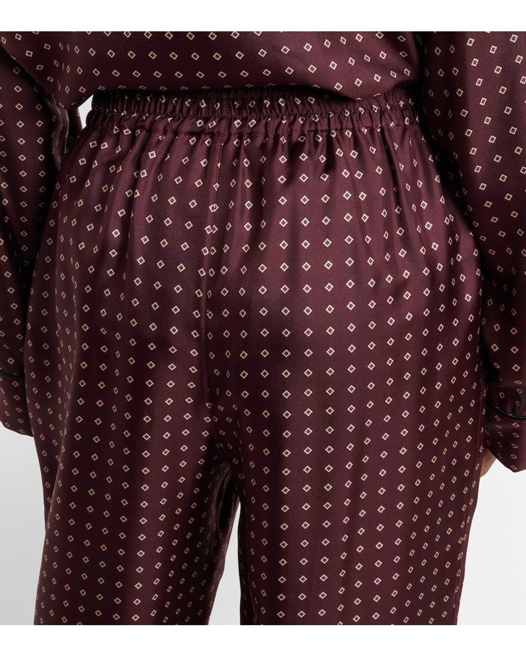 Saint Laurent Purple Printed Silk Satin Pajama Pants