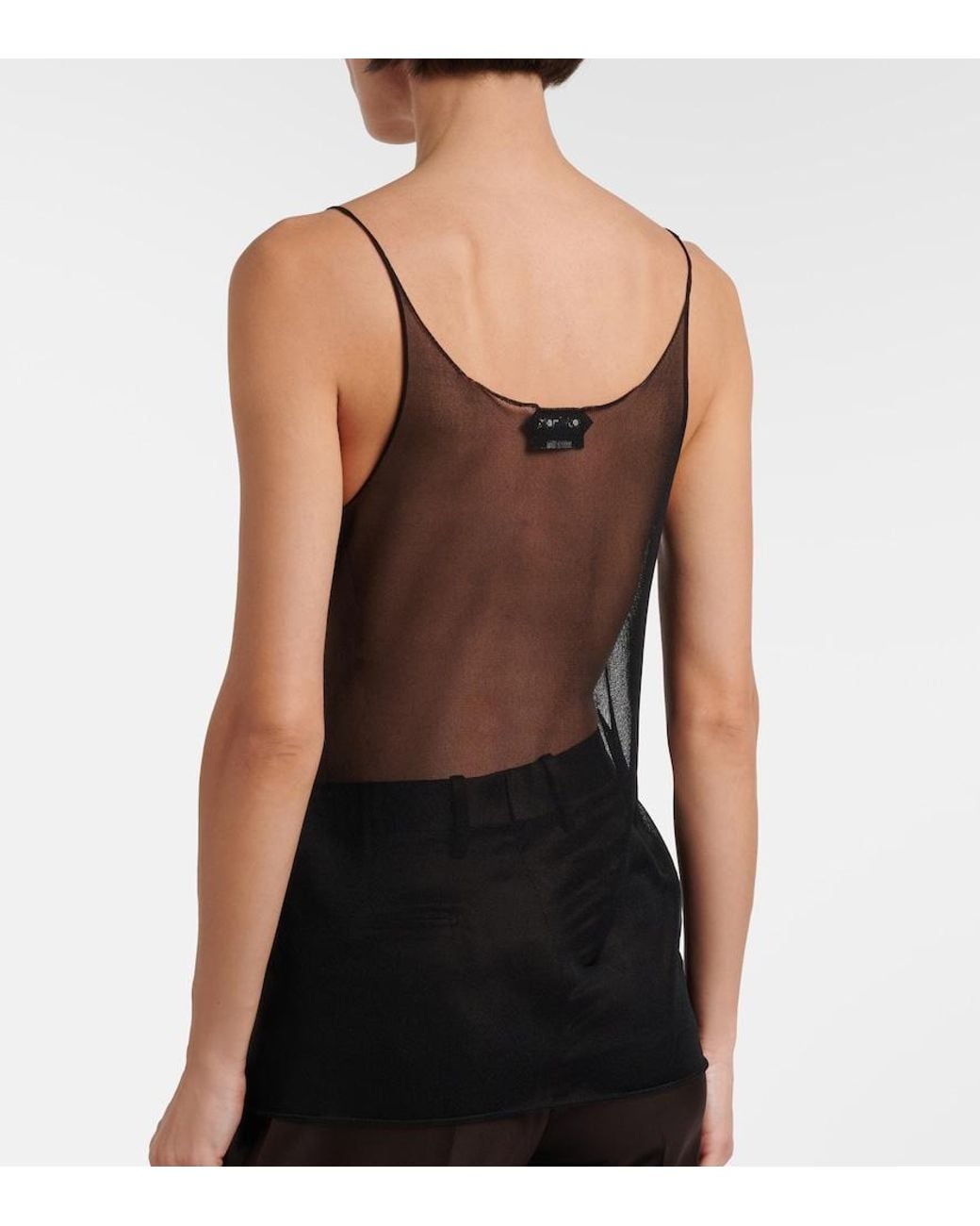 Tom Ford Gray Knitted Sheer Camisole