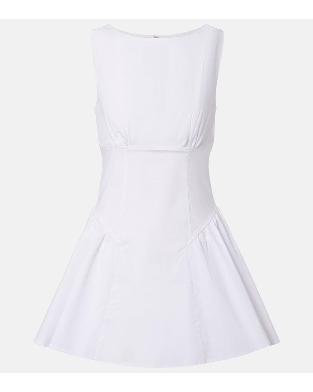Staud White Gwen Cotton Minidress