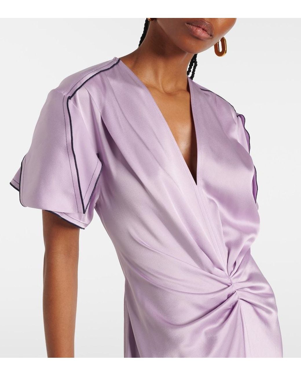 Victoria Beckham Purple Midi Dresses
