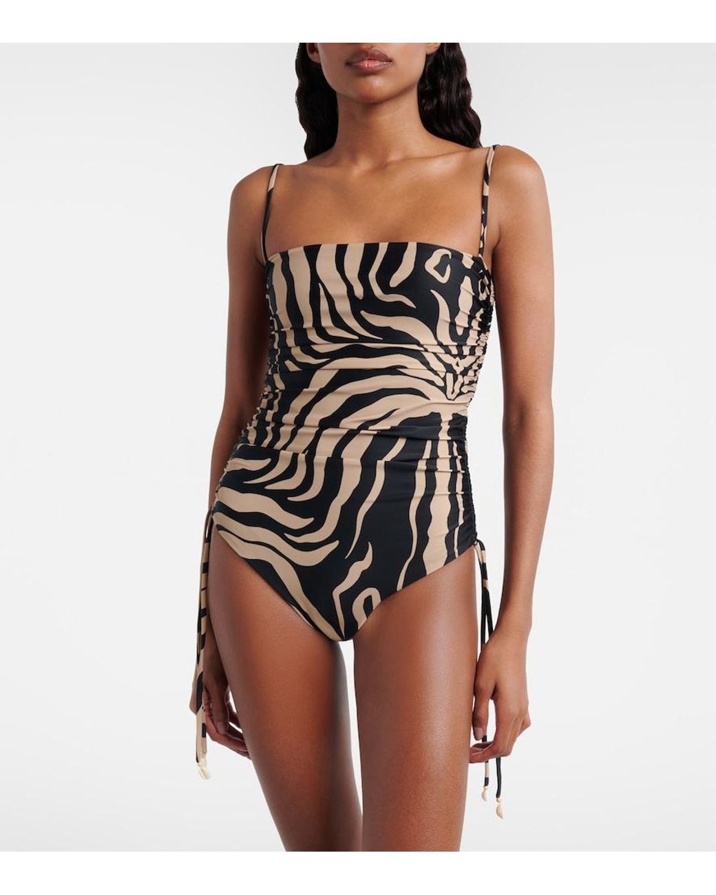 Johanna Ortiz Black Printed Swimsuit