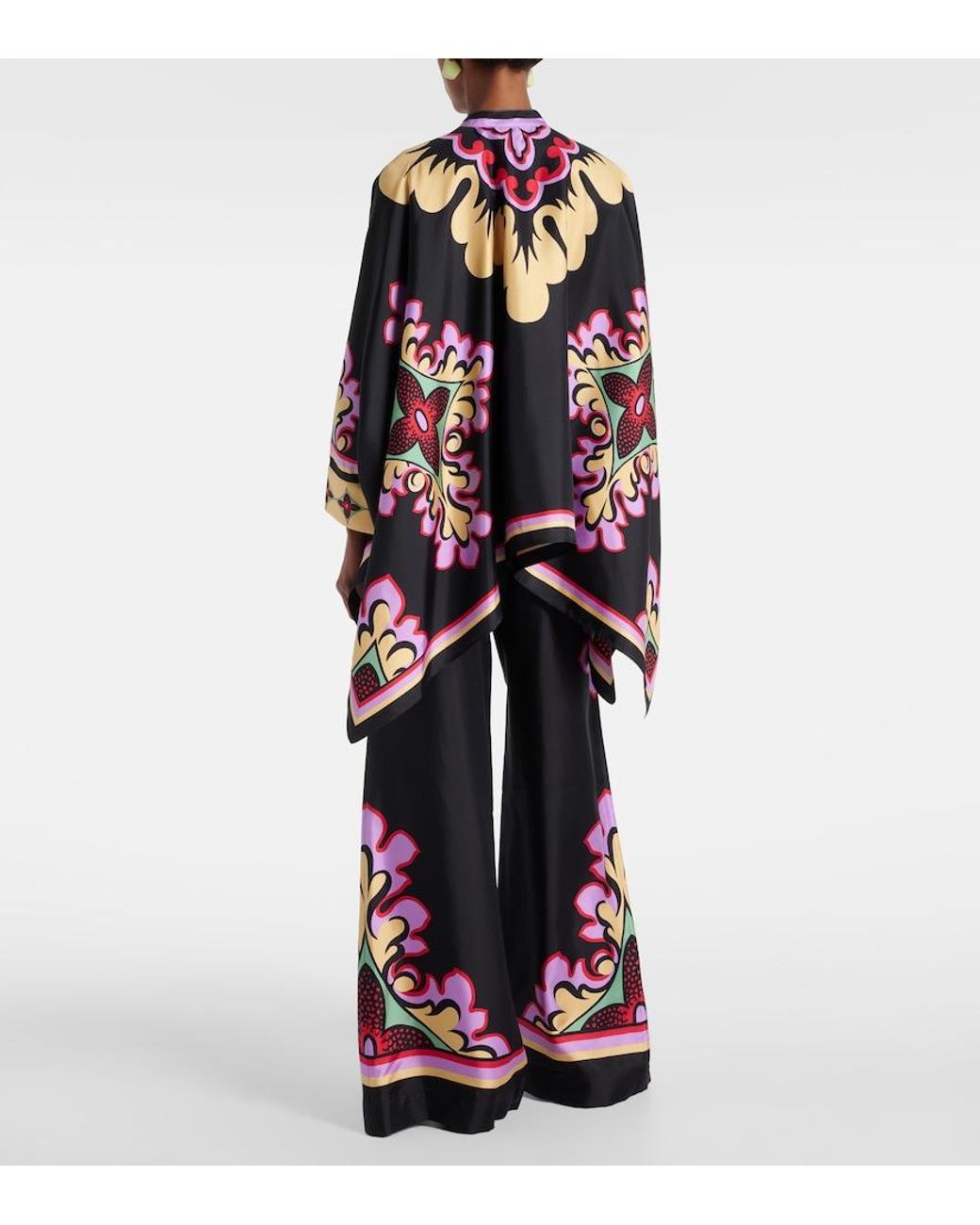 LaDoubleJ Black Foulard Printed Silk Blouse