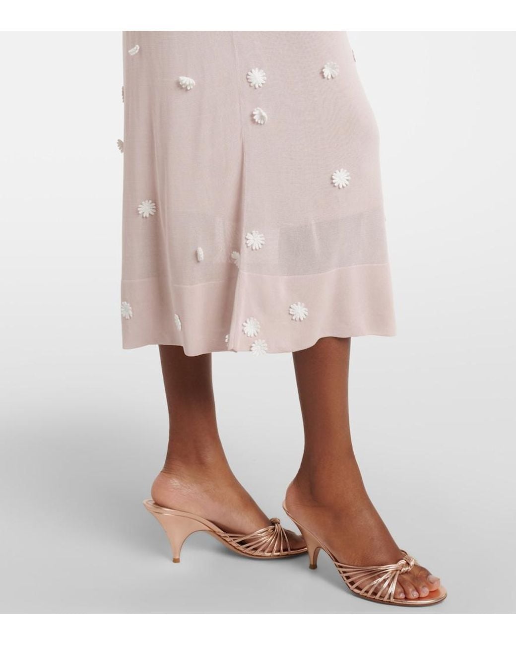 Altuzarra Pink Nelly Floral-Applique Midi Dress