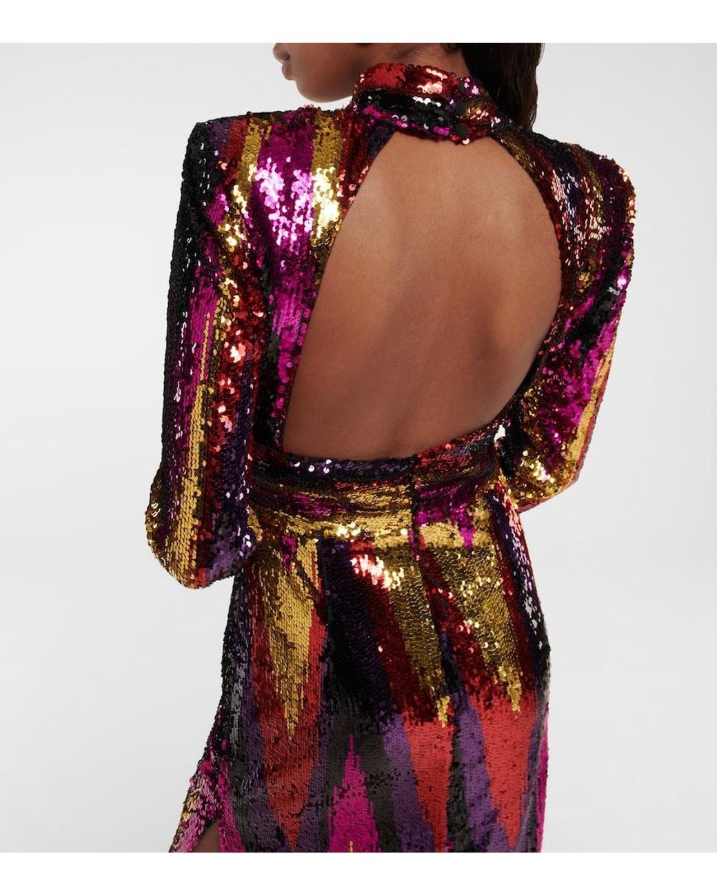 Rebecca Vallance Red Kaia Zig-zag Gown