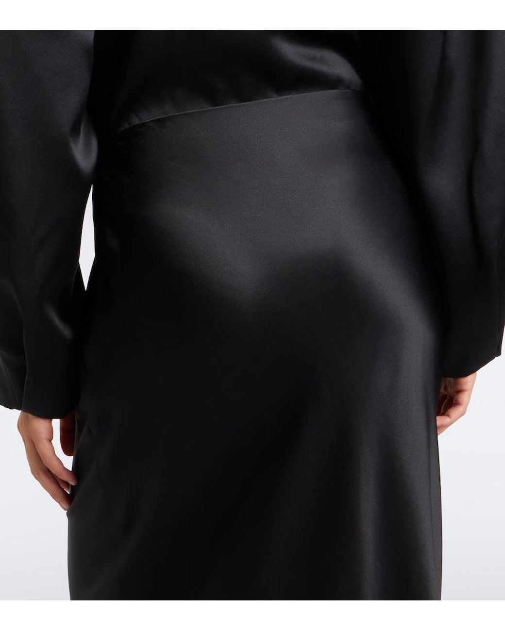 The Sei Black Silk Maxi Skirt