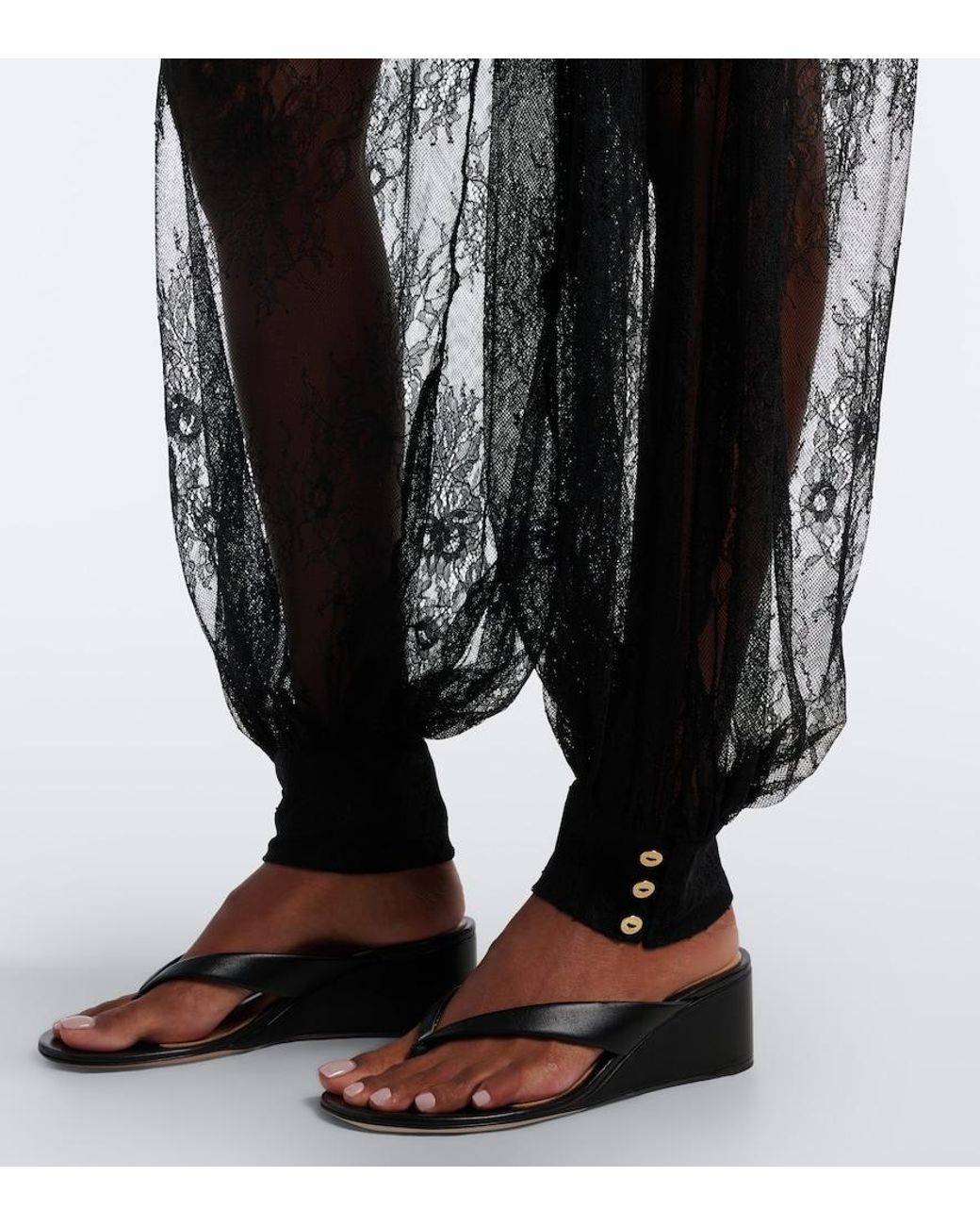 Bananhot Black Kendall Sheer Lace Balloon Pants