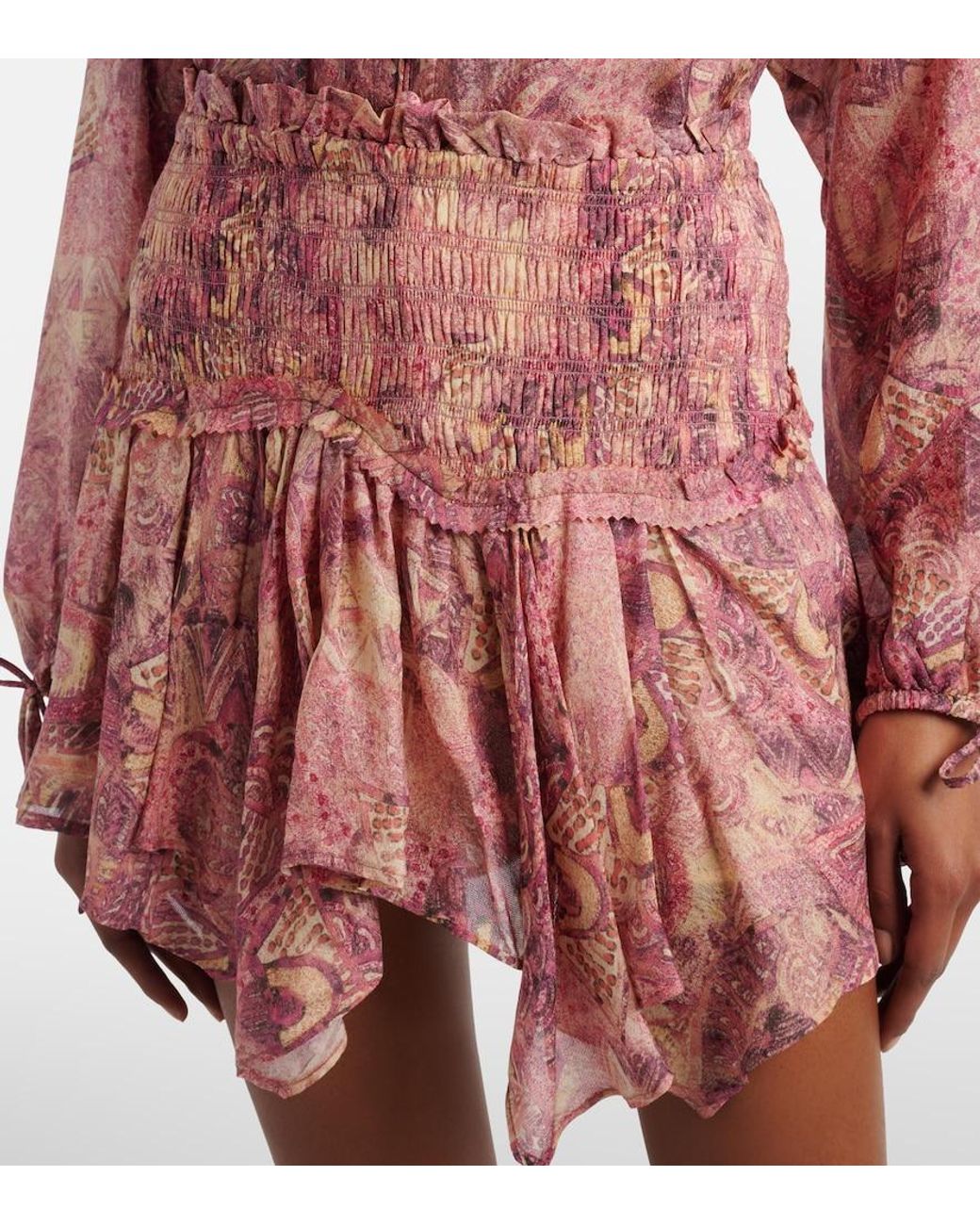 Isabel Marant Red Ceiva Silk Miniskirt