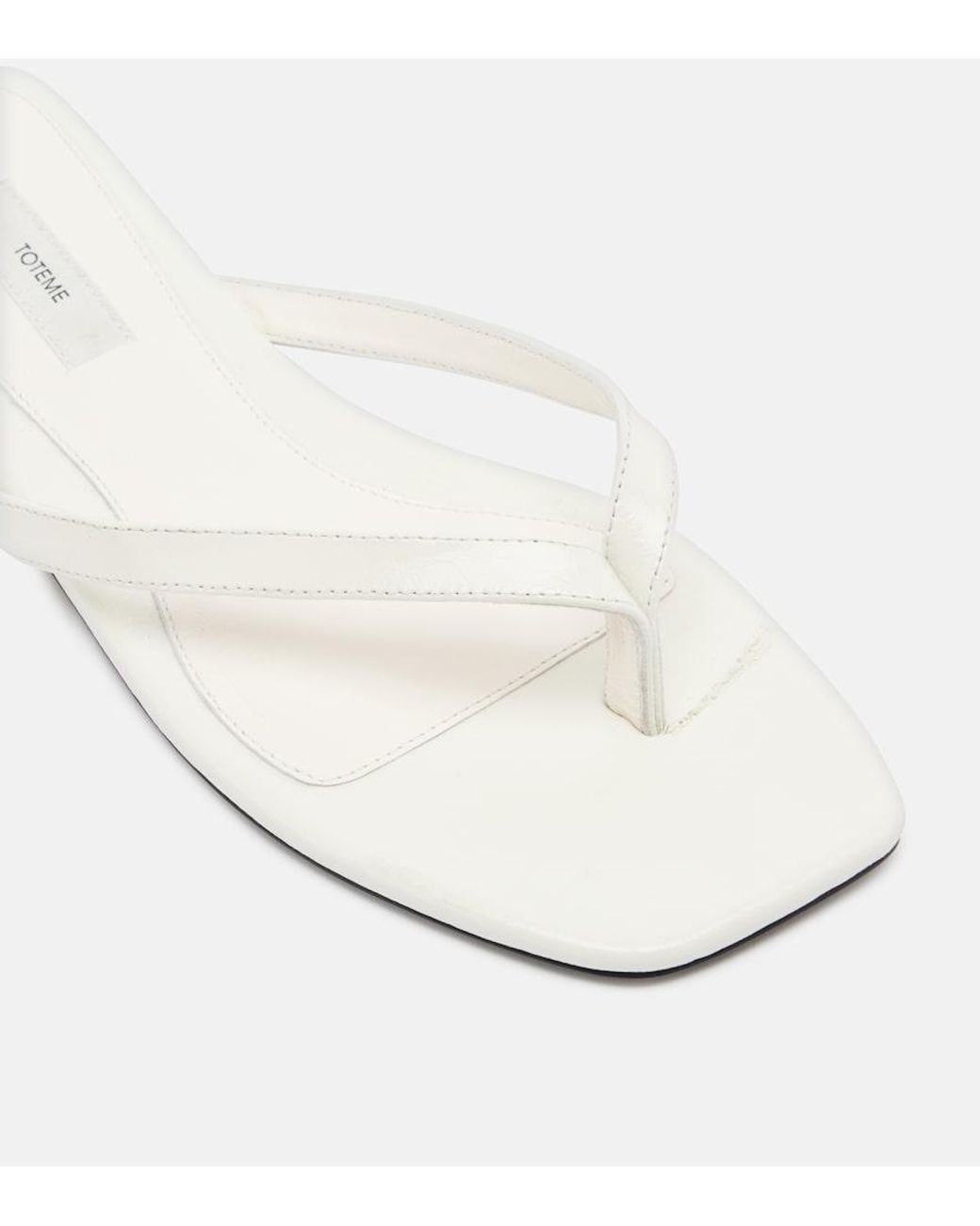 Totême White Leather Thong Sandals