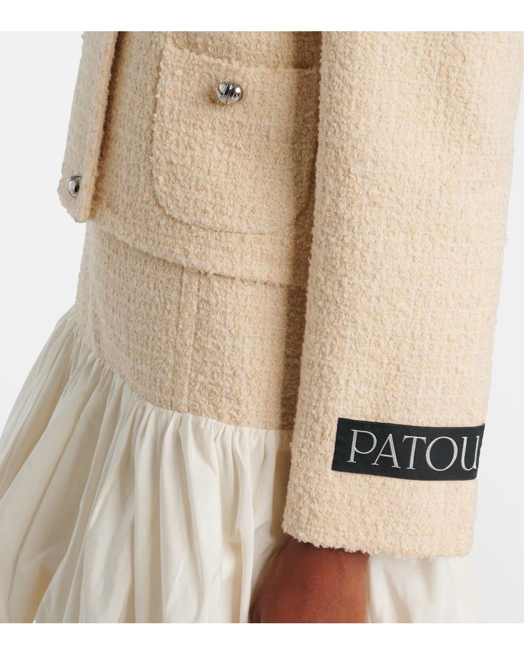 Patou Natural Logo Wool-Blend Boucle Jacket