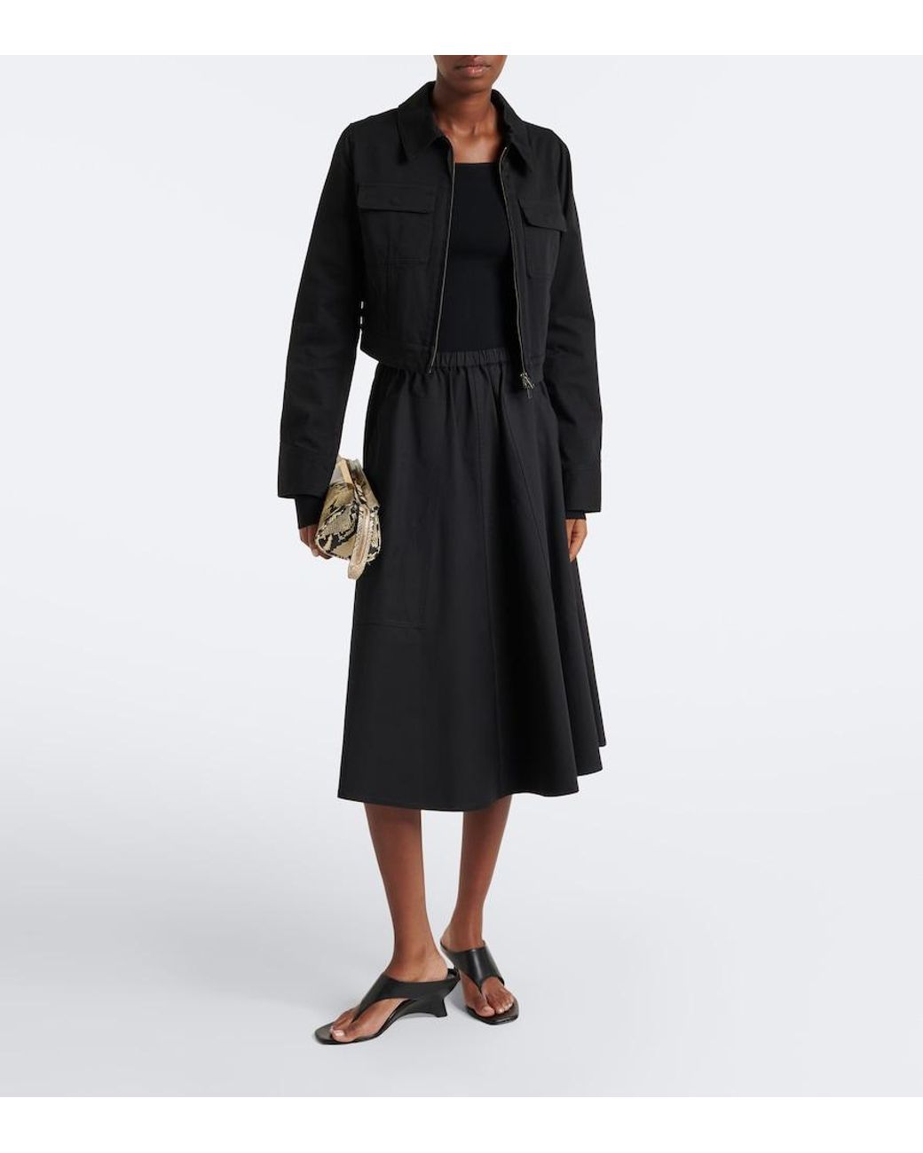 Chaqueta Cropped De Algodon Vince de color Black