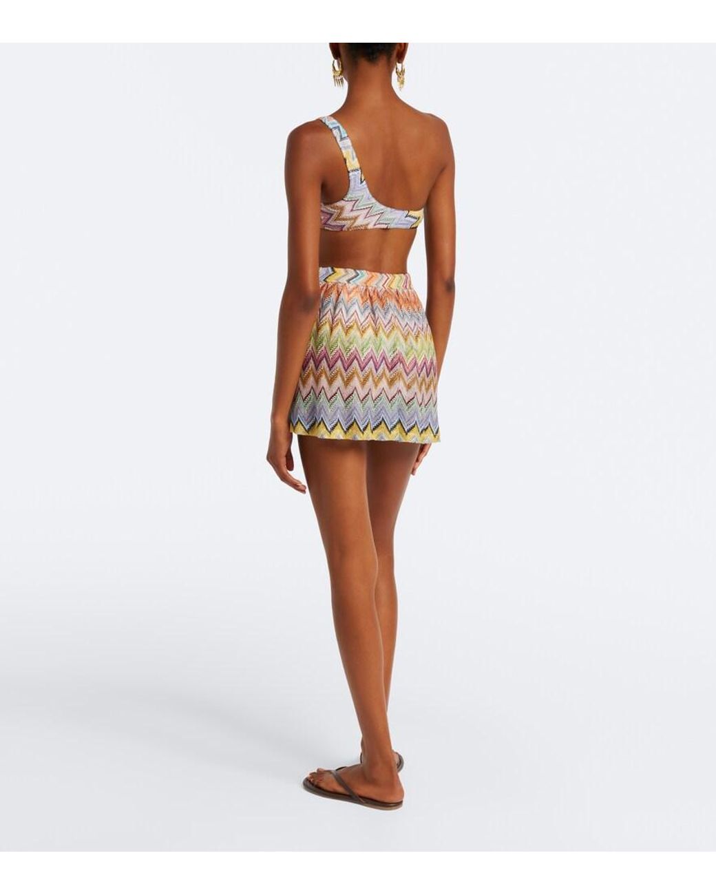Missoni White Zigzag Lame Shorts