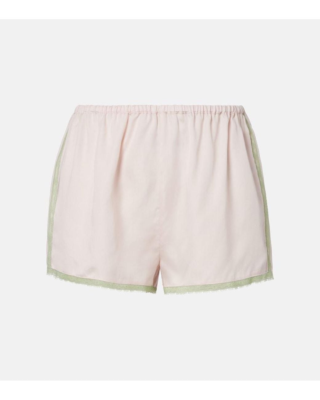 Posse Natural Perla Lace-Trimmed Shorts