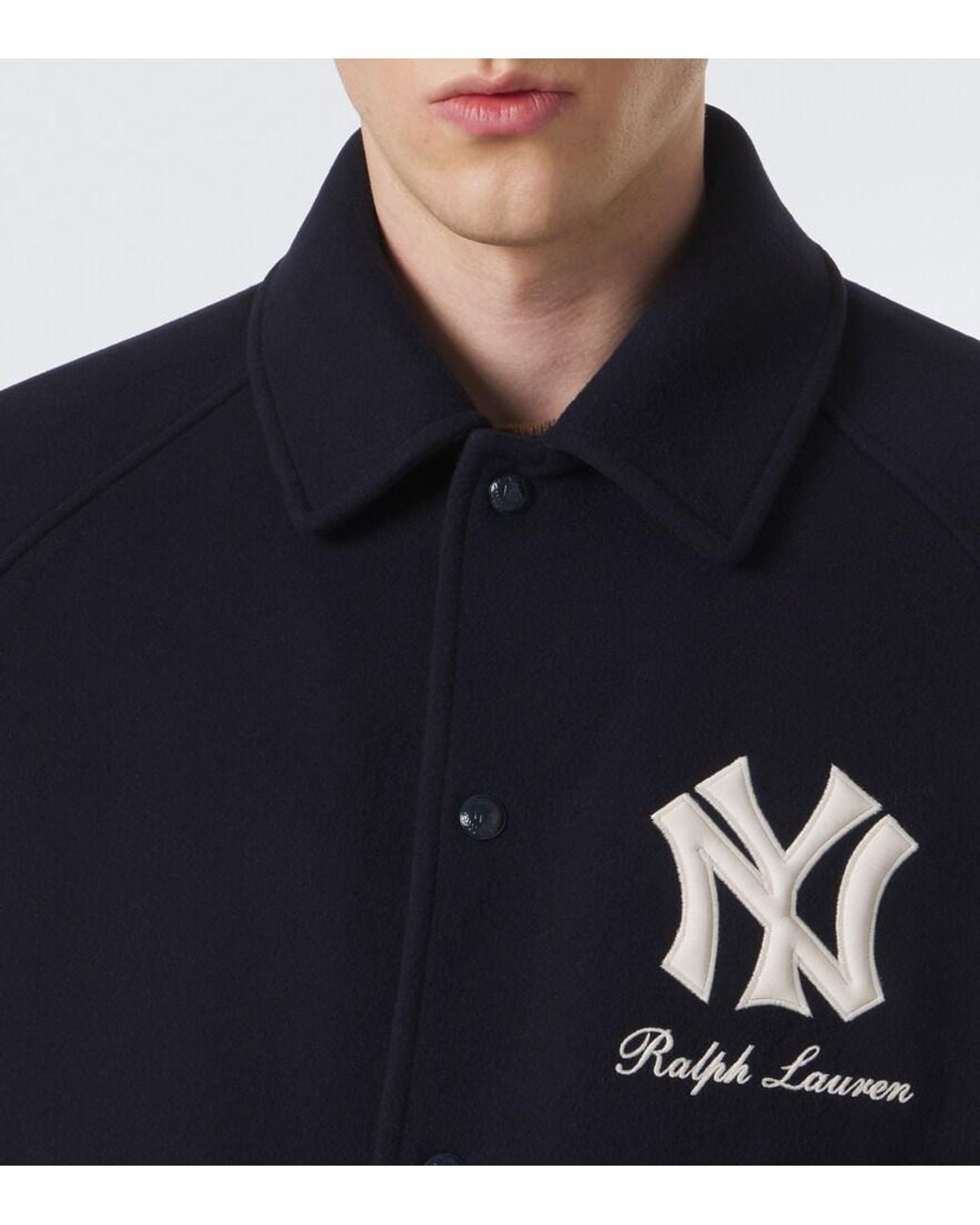 Ralph Lauren Blue X Mlb Shearling-Lined Twill Blouson Jacket for men