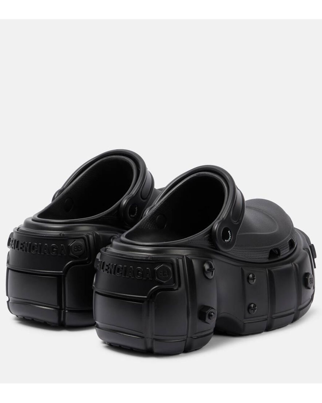 Balenciaga X Crocs Hardcrocs Platform Slides in Black | Lyst Balenciaga X Crocs Hardcrocs Platform Slides in Black | Lyst
