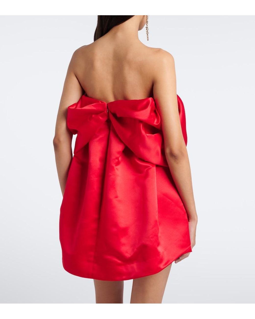 Simone Rocha Red Bow-Detail Satin Top