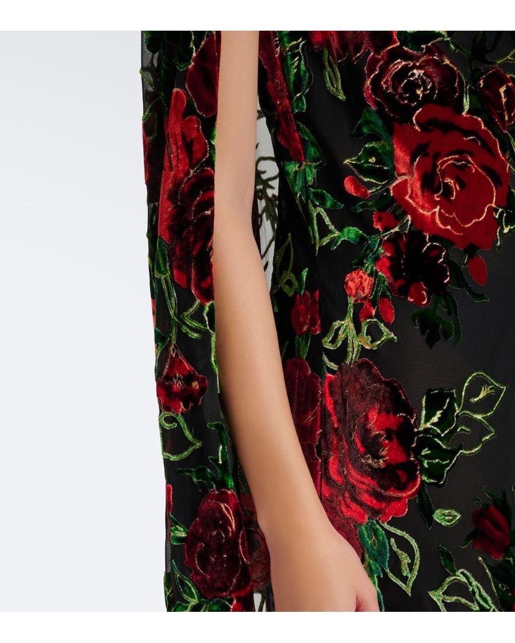 Rodarte Black Floral Devore Velvet Gown