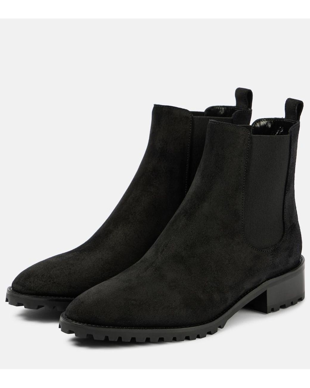 Manolo Blahnik Black Chelata Suede Chelsea Boots