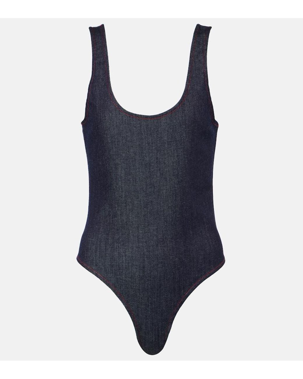 Alaïa Blue Denim Bodysuit