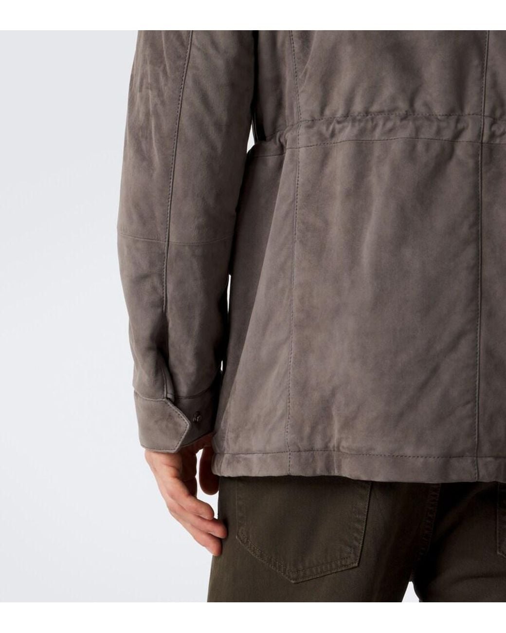 Thom Sweeney Brown Suede Field Jacket for men