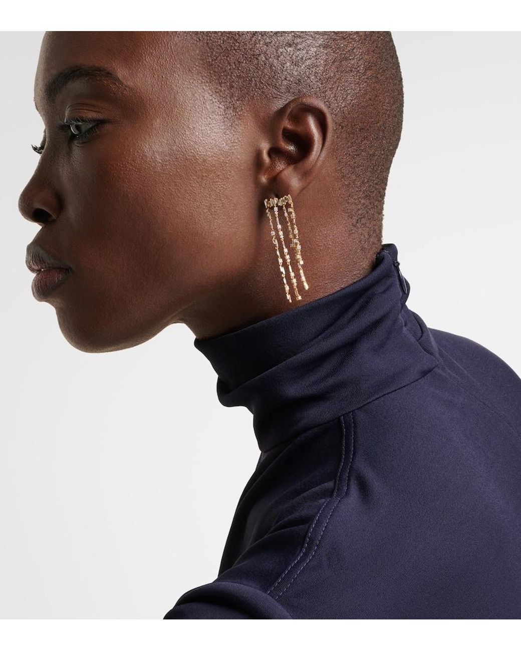 Suzanne Kalan White 18Kt Fringe Earrings With Diamonds