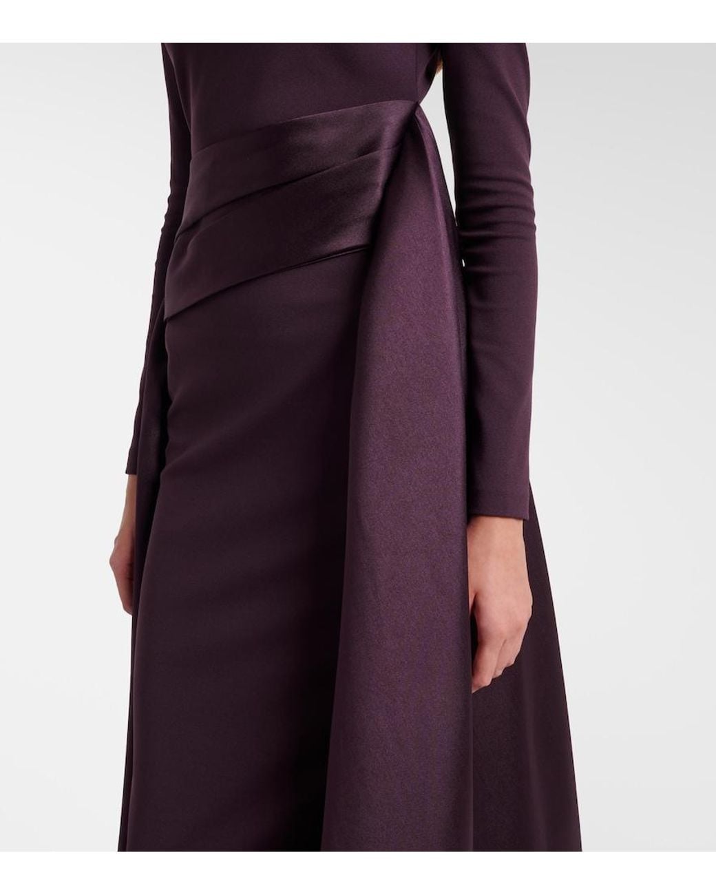 Solace London Purple Olivia Draped Gown