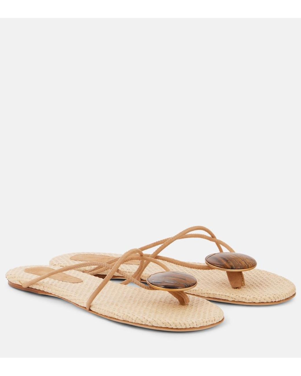Christopher Esber Natural Doma Embellished Thong Sandals