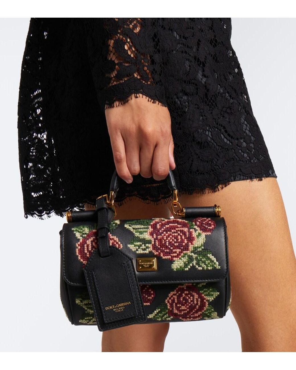 Dolce & Gabbana Black My Sicily Mini Leather Top-Handle Bag