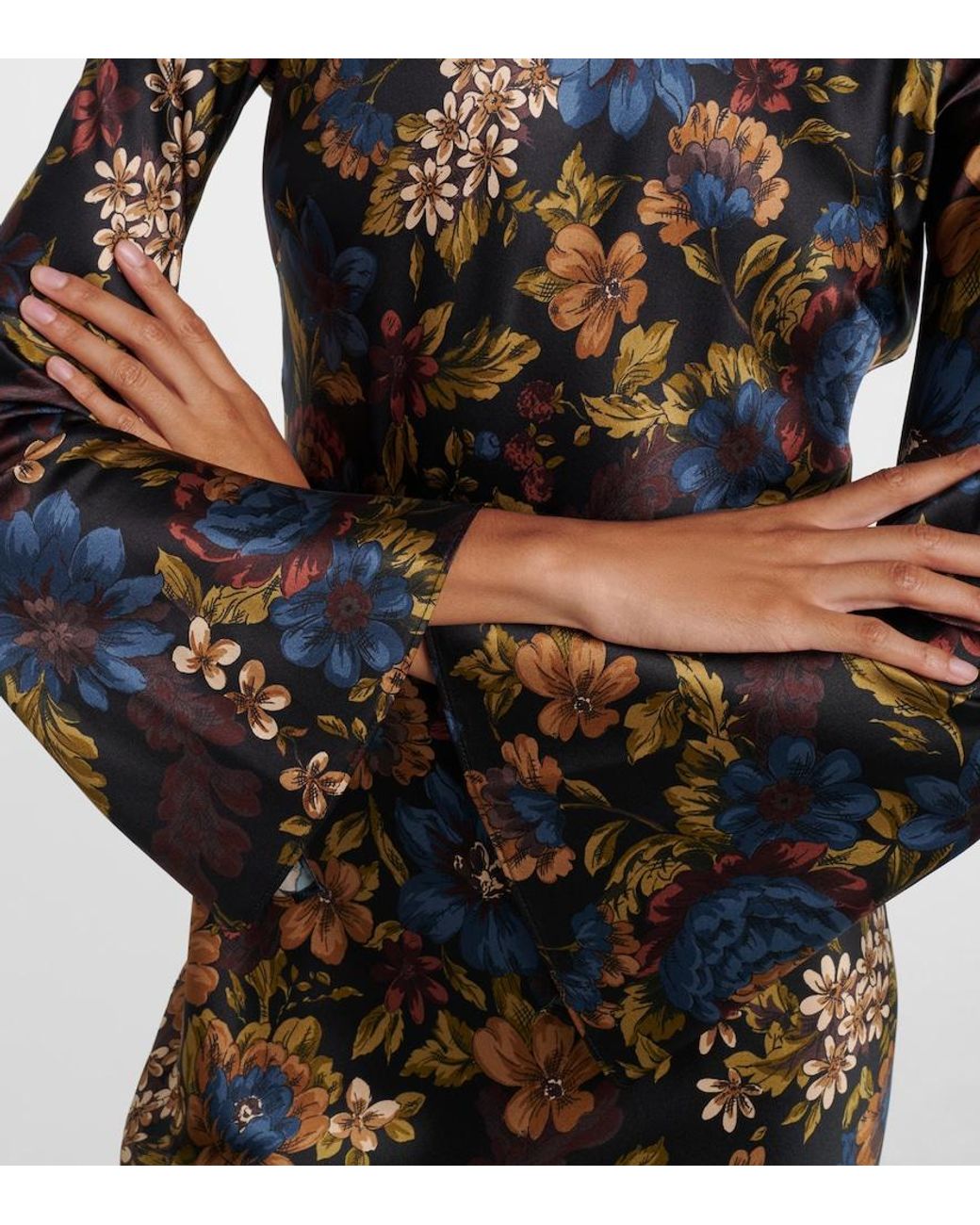 Veronica Beard Black Gemma Floral Silk-Blend Maxi Dress