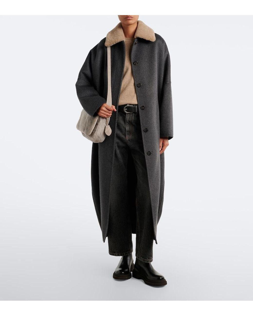 Borsa A Tracolla Medium di Brunello Cucinelli in Gray