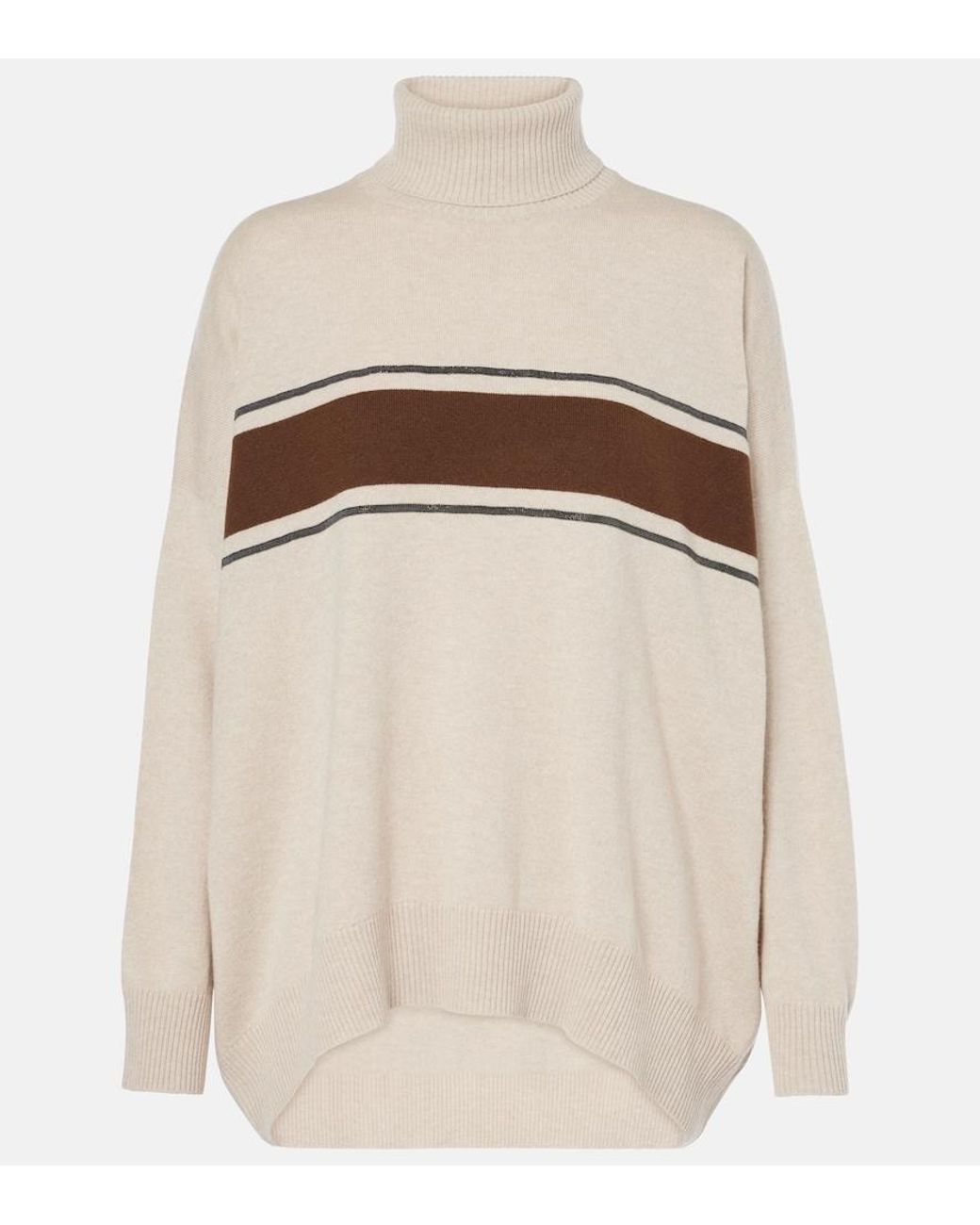 Brunello Cucinelli Natural Wool, Cashmere, And Silk Sweater