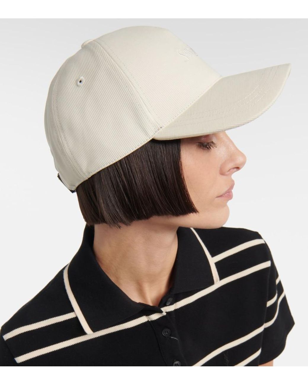 Saint Laurent Natural Baseball Hat With Logo
