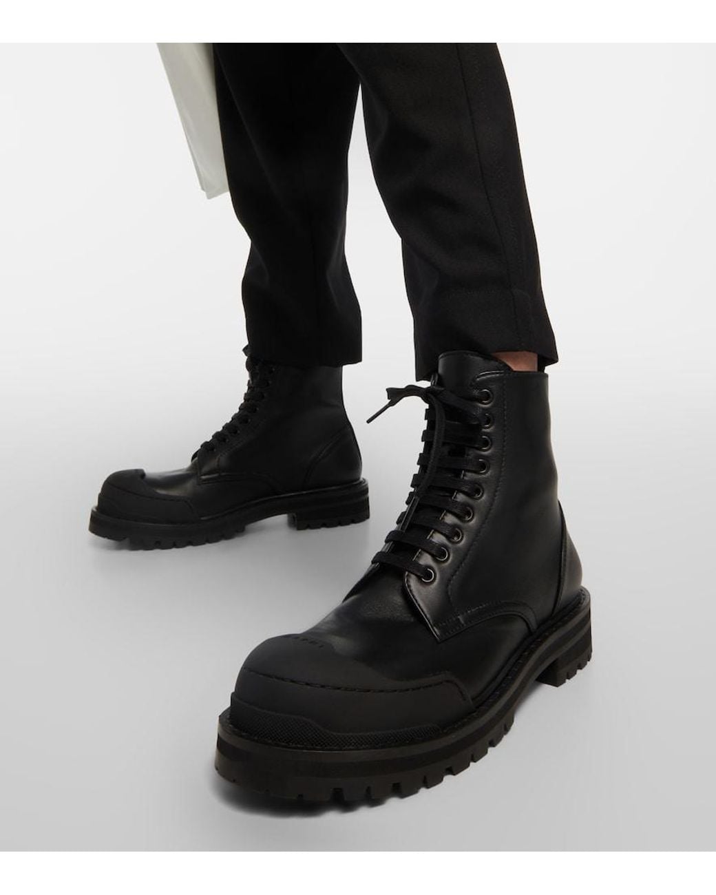 Marni Black Dada Leather Combat Boots