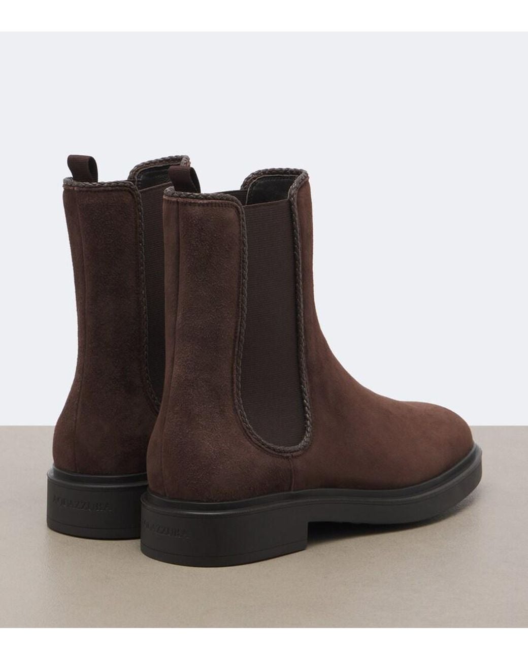 Aquazzura Brown Gaspard Suede Chelsea Boots