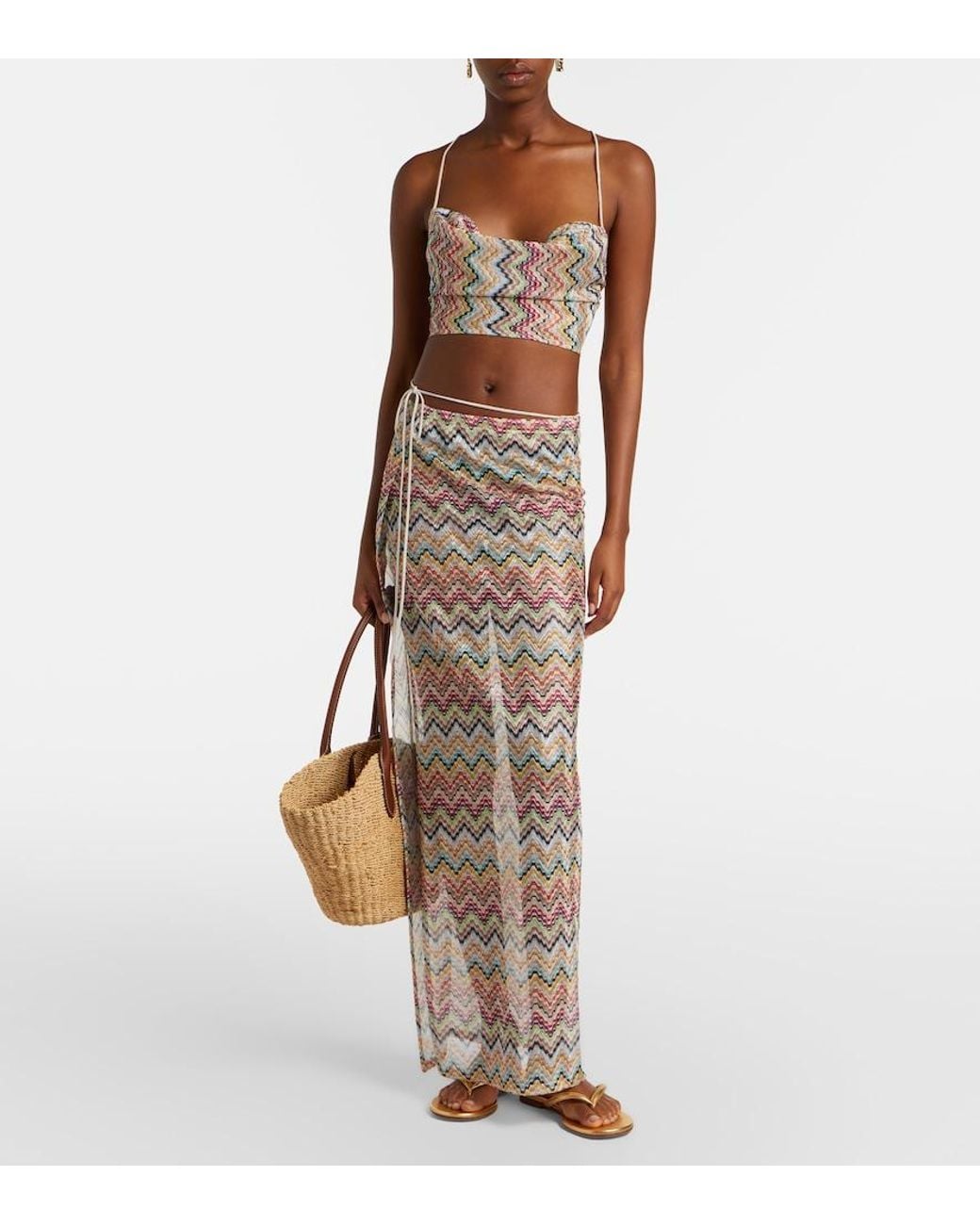 Missoni White Zigzag Crop Top