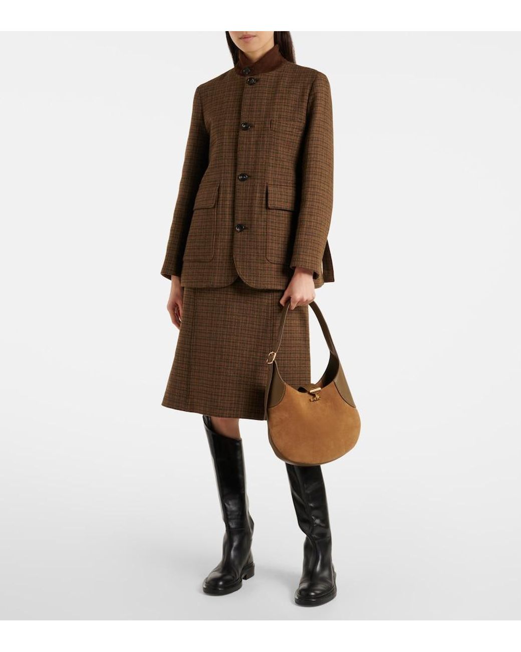 Loro Piana Brown Bobbin Medium Leather Shoulder Bag