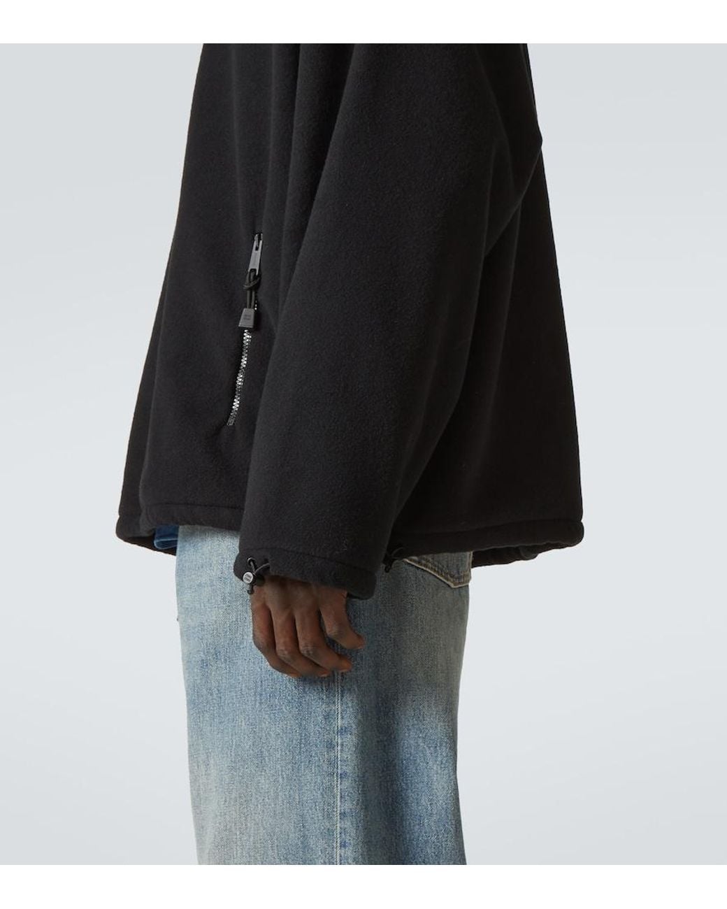 Miu Miu Black Fleece Half-Zip Sweater for men