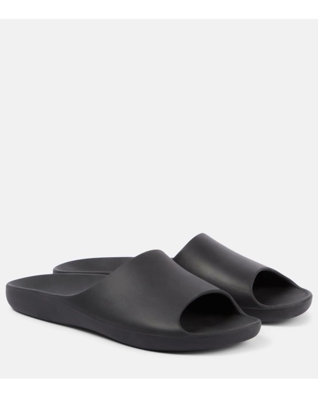 The Row Black Ama Rubber Slide Sandal
