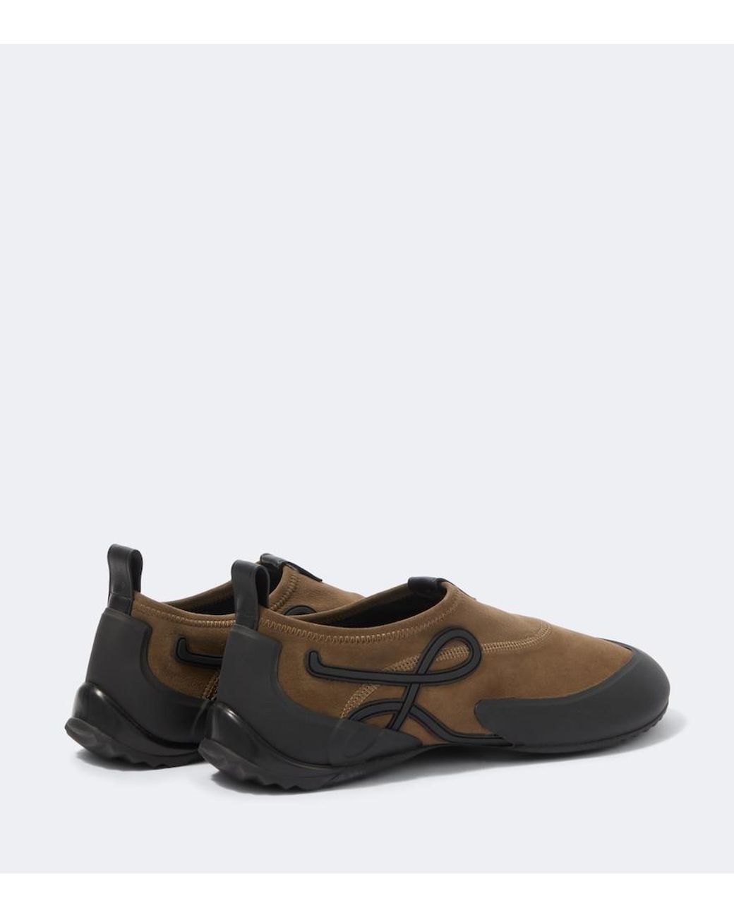 Loewe Brown Grip Aqua Suede Slip-On Shoes for men