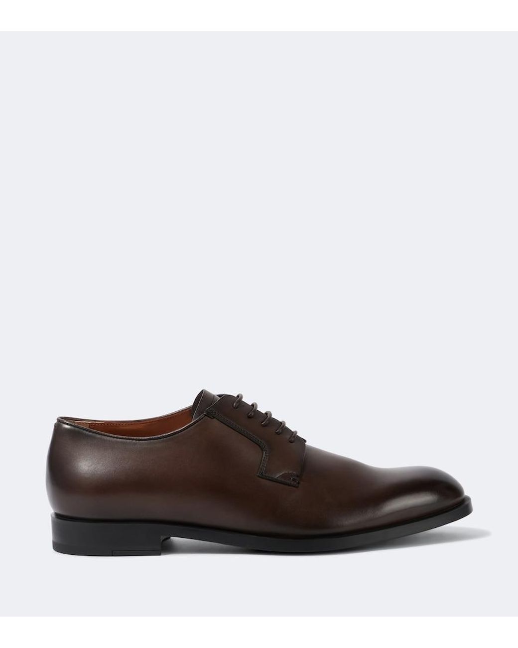 Zegna Brown New Classic Leather Derby Shoes for men