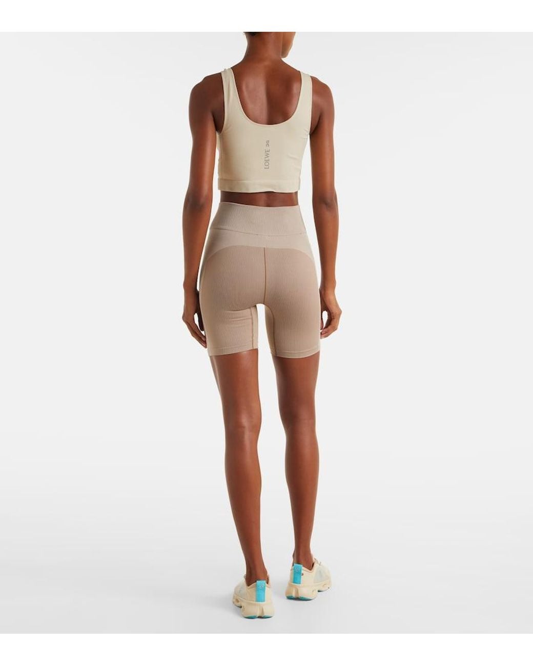 Loewe White X On Ribbed-Knit Sports Bra