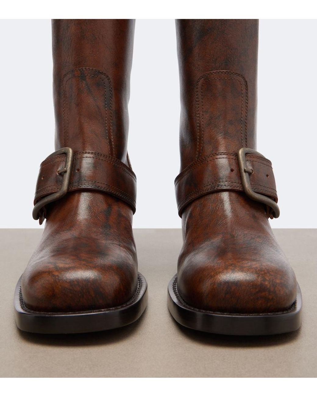 Dries Van Noten Brown Leather Over-The-Knee Boots