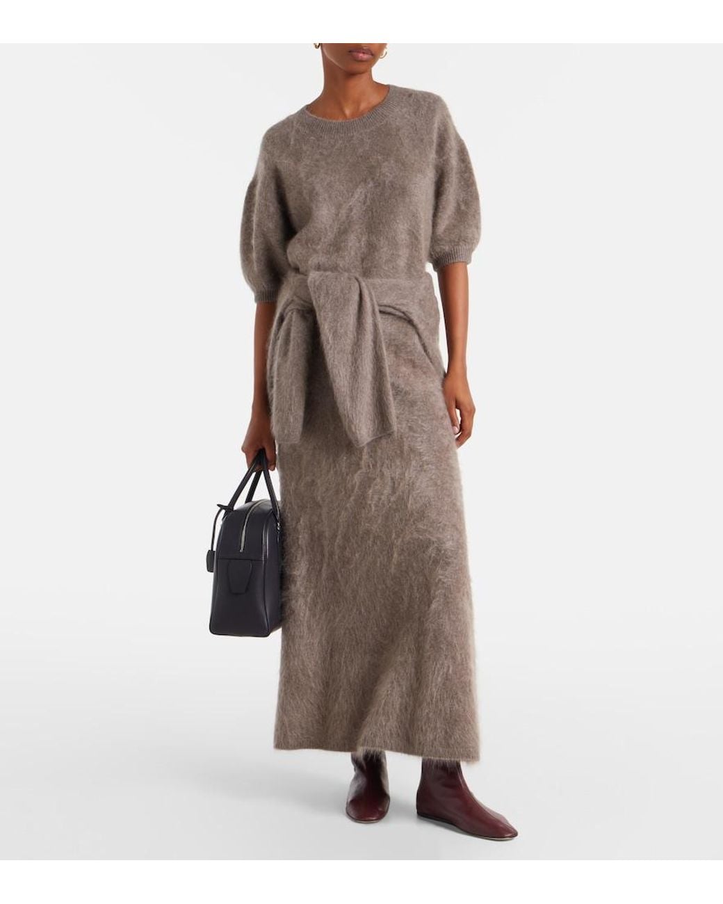 Lisa Yang Brown Asta Cashmere Maxi Skirt