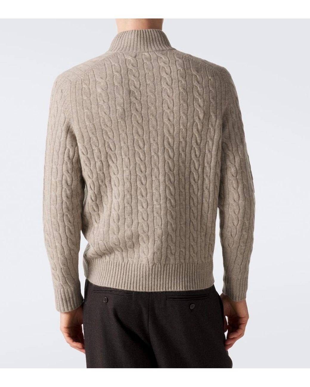 arch4 Gray Thames Cable-Knit Cashmere Sweater for men