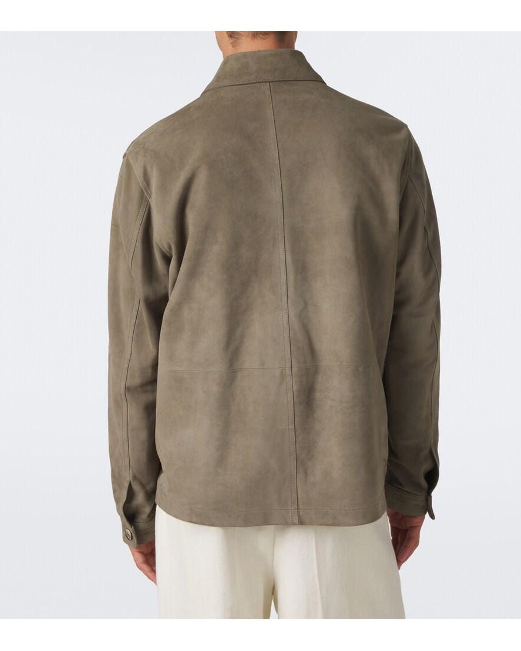 Frescobol Carioca Green Ravi Suede Jacket for men
