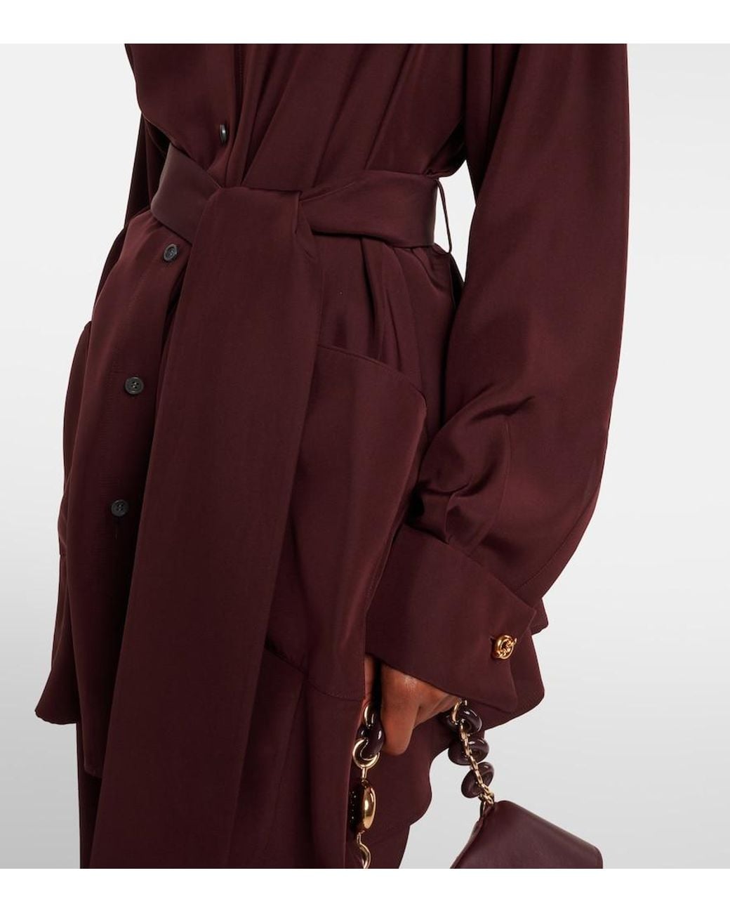 Loewe Red Belted Silk Blouse