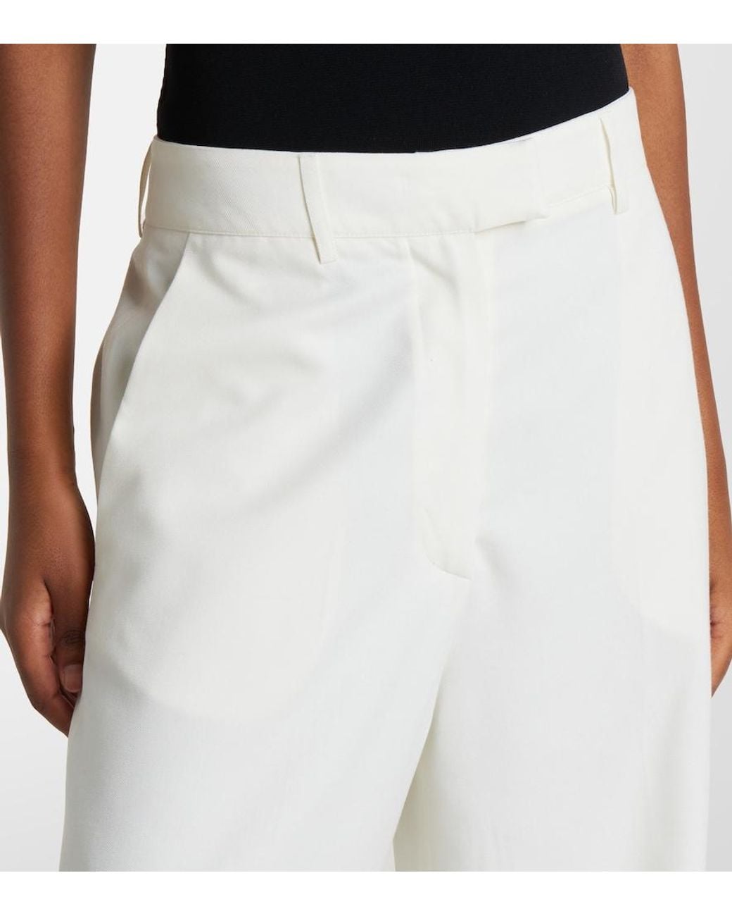 Frankie Shop White Brickell Wide-Leg Pants