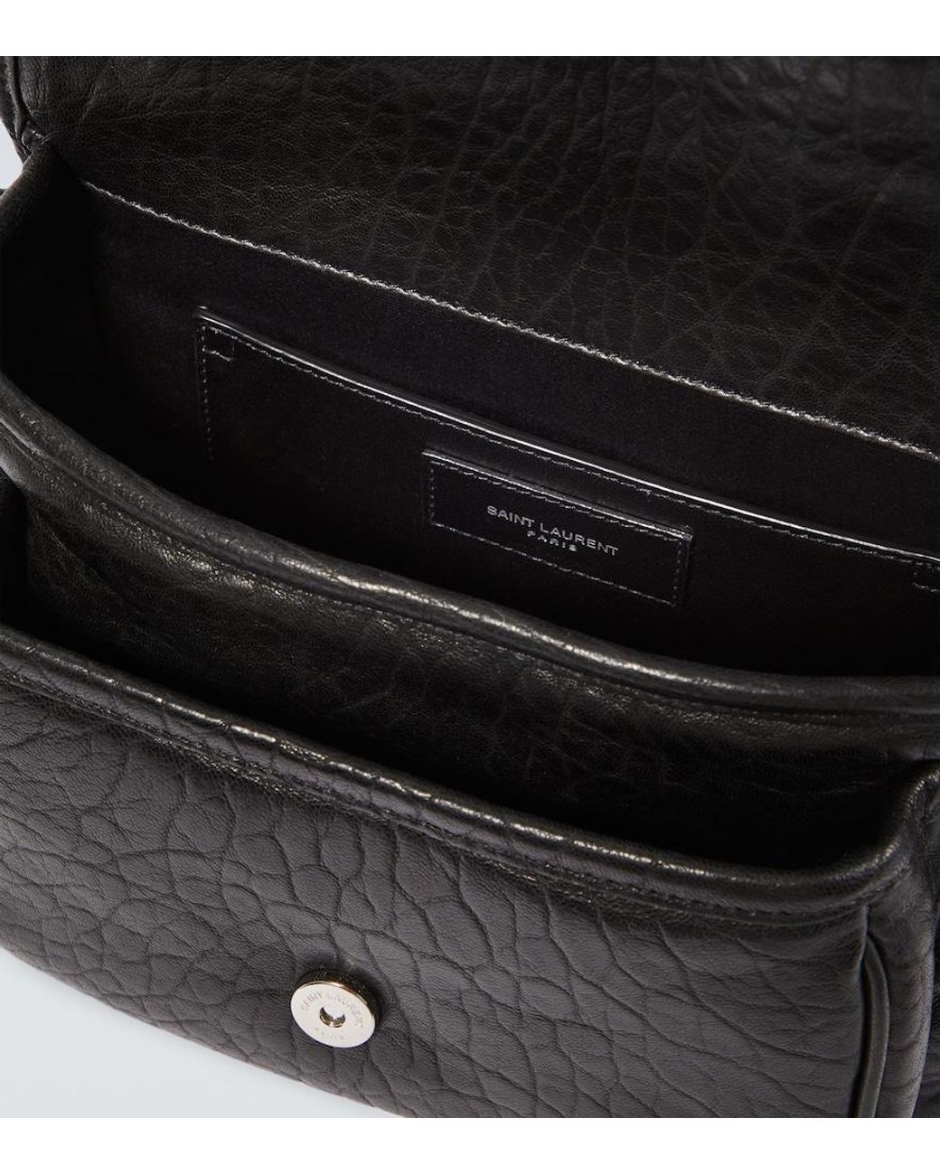 Saint Laurent White Niki Small Leather Messenger Bag for men